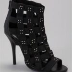 Basket weave stiletto high heal boot by LORRY